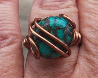 Sublime Turquoise in Copper ring