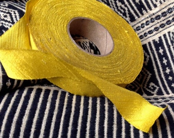 bright dandelion yellow dupioni silk ribbon