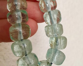Upcycled Lampwork Beads 12 Bottle Green Recylced beads made from Soda bottle