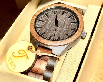 Engraved Wood Watch, Men’s Wooden Watch, Husband Gift, Wood Watches for Men, Gifts for Him, Boyfriend Gift, Gifts for Dad, Father’s Day Gift