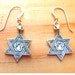 Sterling .925 Silver Earrings Magen David Jewish Symbol with Hamsa Hand inside