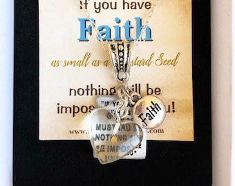 Mustard Seed Long Necklace Jewelry from Matthew 17 20 Faith Prayer Group Baptism Mother’s Day Gift