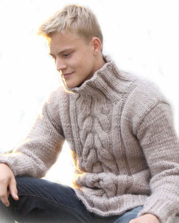 Items similar to On SALE Hand Knit Men's Sweater With ...