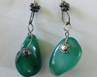Sea Green Dangle Gemstone Earrings