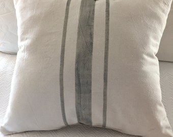 Upcycled Grainsack Euro Pillow SHAM - Choose your colors - Farmhouse Pillow - French Provincial Style - French Country Decor - Fixer Upper