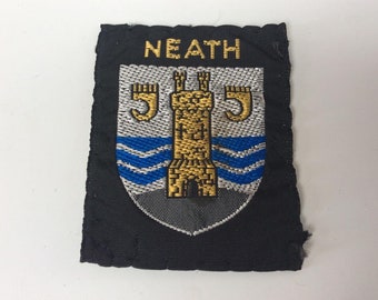 Vintage 1970s Neath Wales Fabric Sew on Patch
