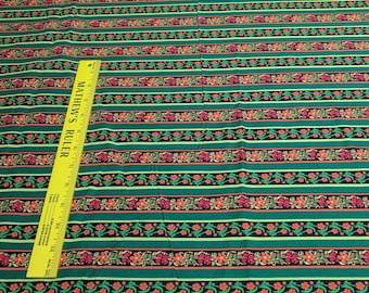 Flower Striped Cotton Fabric