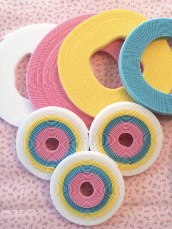 5 Yards Doll Clothes VELCRO® Brand Hook and Loop / Pastel Pack of Genuine Ultra Thin VELCRO® Brand Low Profile Fastener