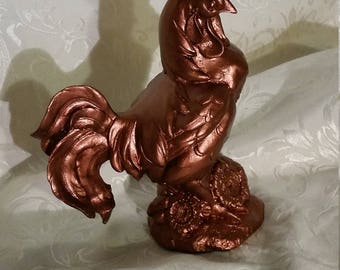 Copper Rooster Figurine
