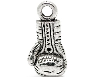Charm in antique silver (x 2) Boxing Glove
