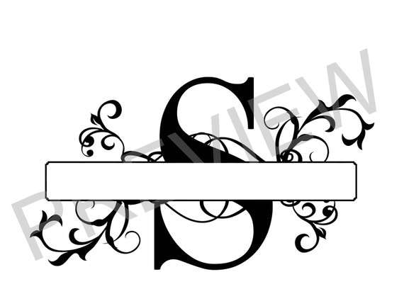 Split Monogram SVG Letter S Regal Split Alphabet Vector