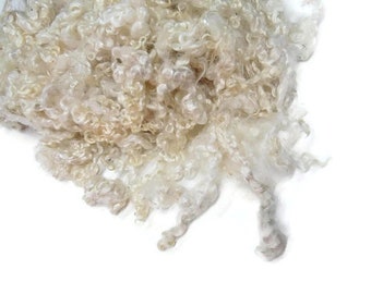 First Clip Kid Mohair wool locks , colour White NB-2