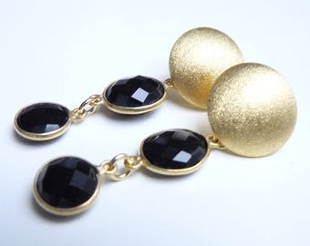 Stud Earrings with Onyx