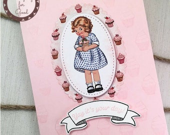 Pretty Birthday Handmade Greeting Card - Stampin' Up Birthday Memories Girl