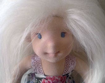 Waldorf doll, natural fiber art doll, Waldorf inspired doll, 12", doll, handmade Waldorf doll, organic Waldorf doll