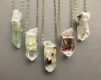 Raw Crystal Necklace - Raw Quartz Necklace - Healing Crystal Necklace - Crystal Pendant - Crystal Jewelry - Boho Jewelry - Boho Necklace