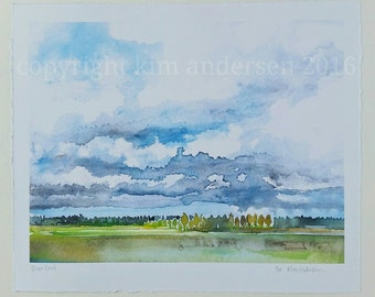 River Road - limited edition digital print of an original watercolor painting