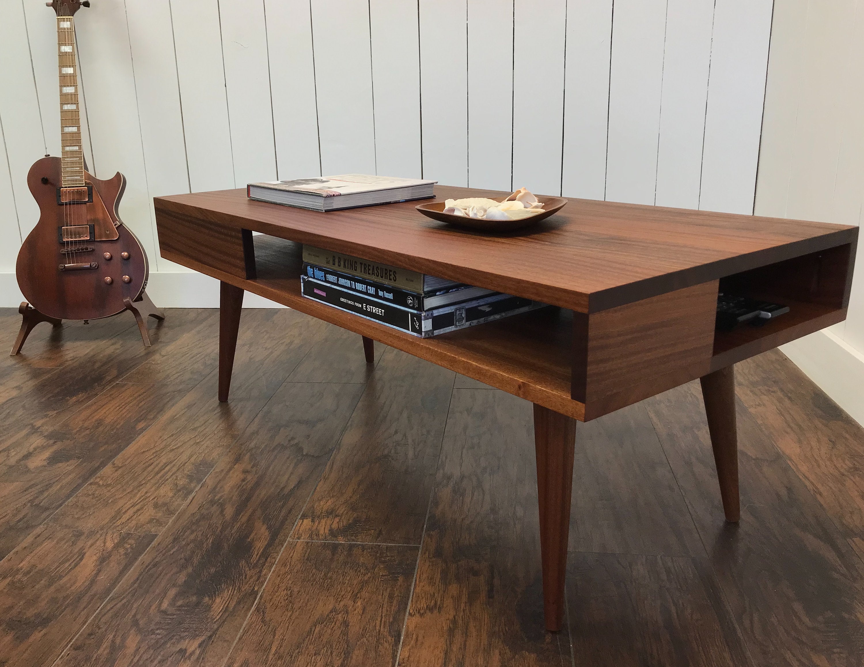 Thin Man mid century modern coffee table with storage