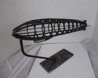 Steampunk Zeppelin metal sculpture, dirigible, airship , Hindenburg, cnc cut