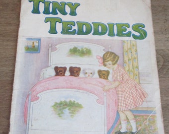 Tiny Teddies Linenette book 1928 by Sam'l Gabriel Sons and Company New York Printed in USA No. 444