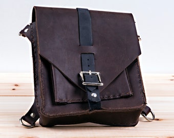 BLASTER 3.0 Black Leather Hip Holster Waist and Shoulder Bag