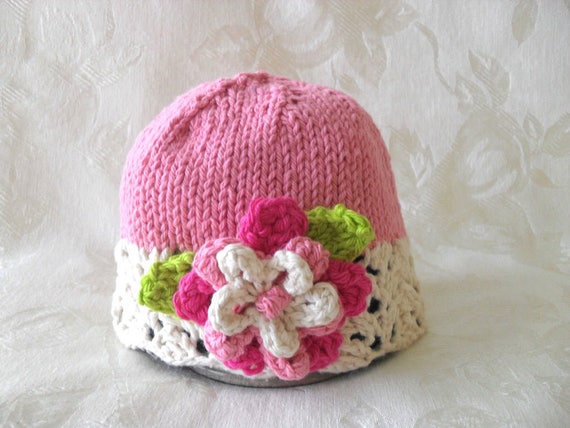 Baby Hats Knitting Knit Baby Hat Knitted Baby Cloche Flower