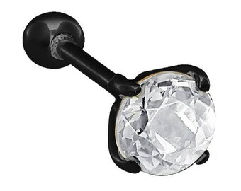 5mm Birthstone 14K Black Gold Cartilage Ear Piercing
