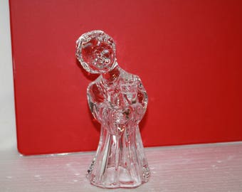 G8 Sweet Gentle Christmas Caroler Lead Crystal Small Mini Candle Stick Holder 1/2 Inch Opening Choir Boy Alter Stunning Piece