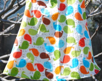 Girl birds trapeze dress
