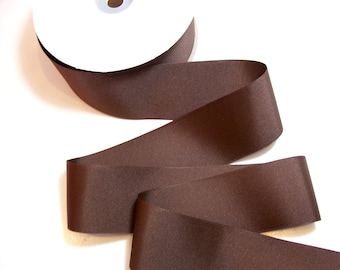 Medium Brown Grosgrain Ribbon 2 1/4 inches wide x 9 yards, SECOND QUALITY FLAWED