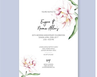 Spring Flower Invite | watercolor, minimal, elegant