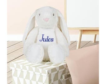 Plush Bunny custom embroidered with your name personalized kids gift