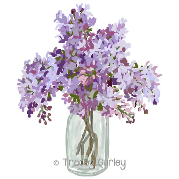  Lilacs in Vase Original Art lilac clip art lilac painting