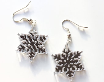 Snowflake | Winter | Winter Is Coming | Christmas | Snow | Ice | Laser Cut | Acrylic | Earrings