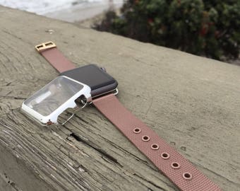 Apple Watch Band Rose Gold 38mm 42mm 38 42 Women "Rose Gold Neutral Metal Band" iWatch Bands Case Bracelet Bracelets Womens TimeKitsUSA