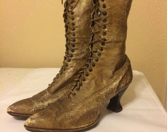 Antique Victorian Women'a Lace up Boots