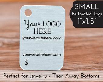 168 - Perforated Price Tags - 1"x1.5" Tear Away Bottom - Jewelry Hang Tags
