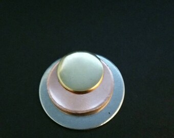STACKING NECKLACE set of 3 discs, Nugold, Copper and Aluminum Discs, stamping discs, stamping blank, layered discs, handstamping supply