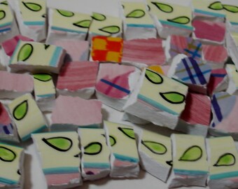 Mosaic Tiles - Funky Time - Bright Fun -Tile Pieces - Funky Tessera Tile Pieces