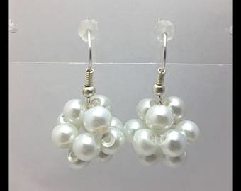 Bouquet of glass beads earrings