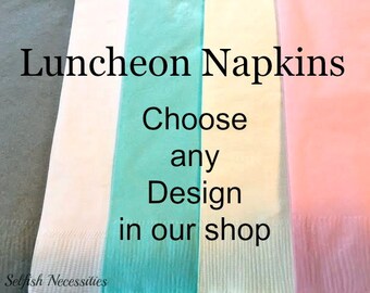 Luncheon Napkins - Dinner Napkins - Wedding Napkins - Stamped Napkins - Bridal Shower Napkins - Baby Shower Napkins - Birthday Napkins