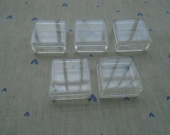 10Pcs Transparent Square Plastic Box,Packing Box,Cream Box,Lenses Box,Nail Box,Beauty Box,Makeup Tool,Gift Box 35x35x17MM---PH1065