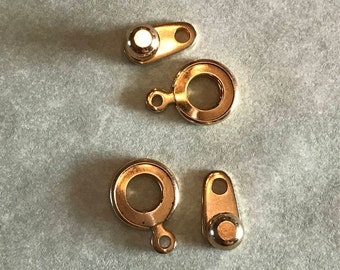 Clasps - Ball and Socket - 8mm - Gold Plated 2 Pairs - SKG01GP