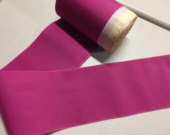 Vintage Taffeta Ribbon, Fuchsia, 4 3/4 inches wide,Made of Nylon - Price is per yard
