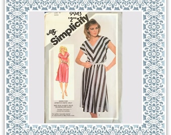 Simplicity 9943 (1981) Misses' Jiffy pullover dress (with petite option) - Vintage Uncut Sewing Pattern