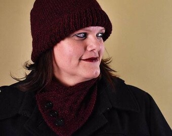Celtic Knotwork Cowl & Coordinating Hat (READY TO SHIP)