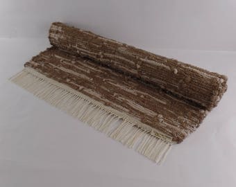 Java Latte, a handwoven rag rug, hand dyed and made especially for you. This rug is color/fast, wash/fast, and machine washable.