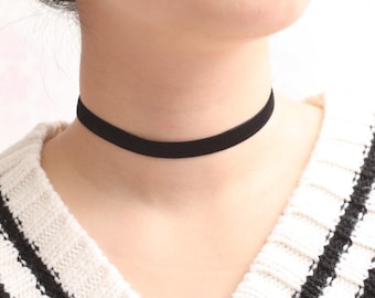 Black Velvet Choker, Basic Velvet Choker, Simple Choker Necklace, String Necklace, Base Necklace, Young Girl Necklace, Trendy Choker