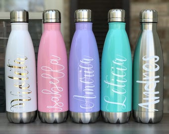 Personalized Stainless Steel Bottle 17 oz., Stainless Steel Water Bottle, Bridesmaid Personalized Tumbler, Personalized Gift, Custom wedding