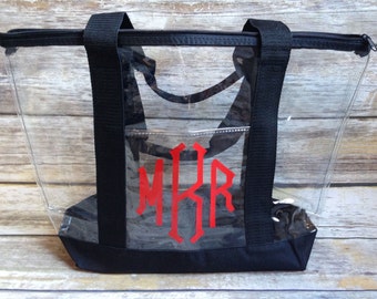 Monogrammed Clear Tote, Clear Tote, Clear Bag, Clear Purse